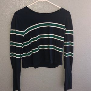 cropped striped long sleeve